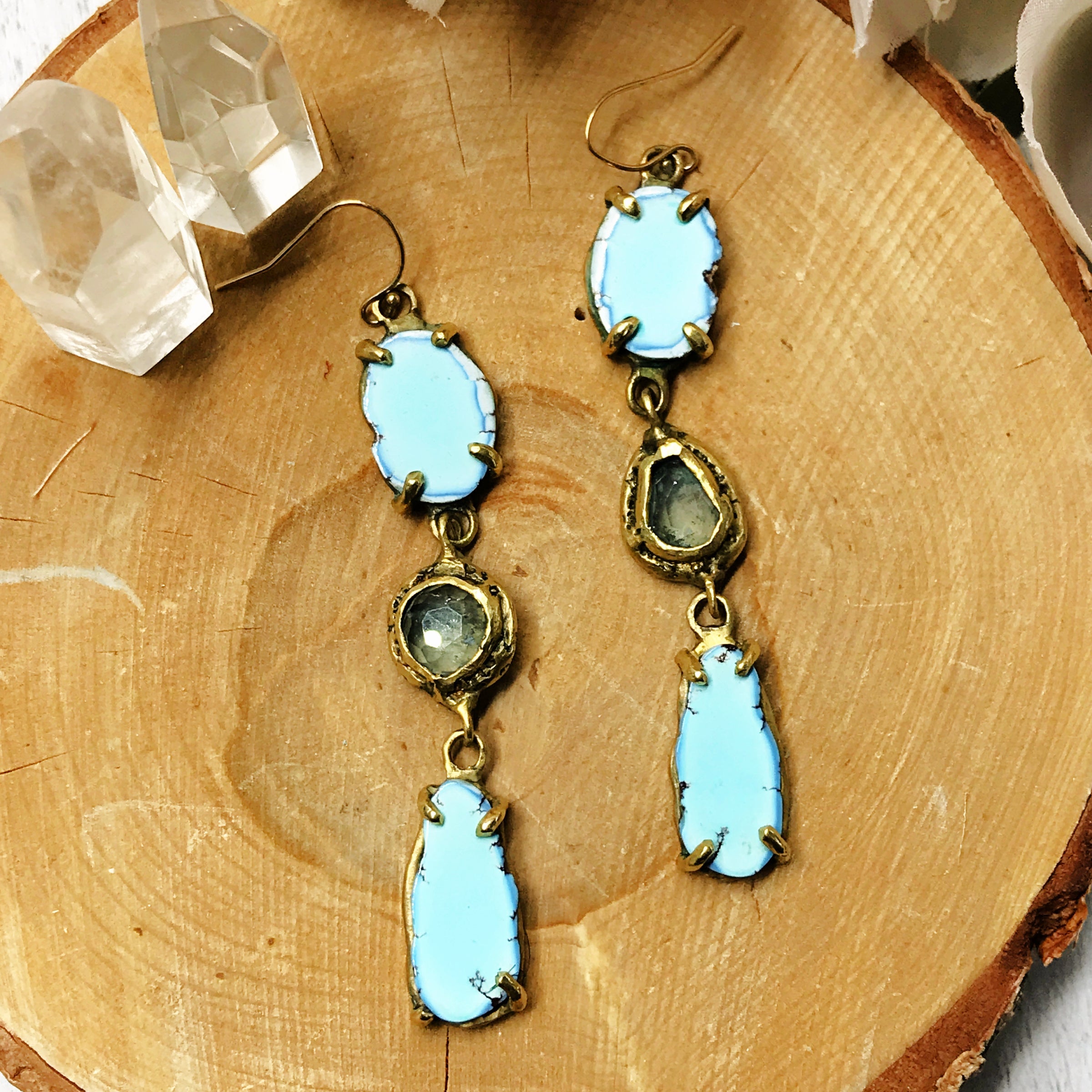 Lavender Turquoise and Aquamarine earrings | Earth Sage Jewelry