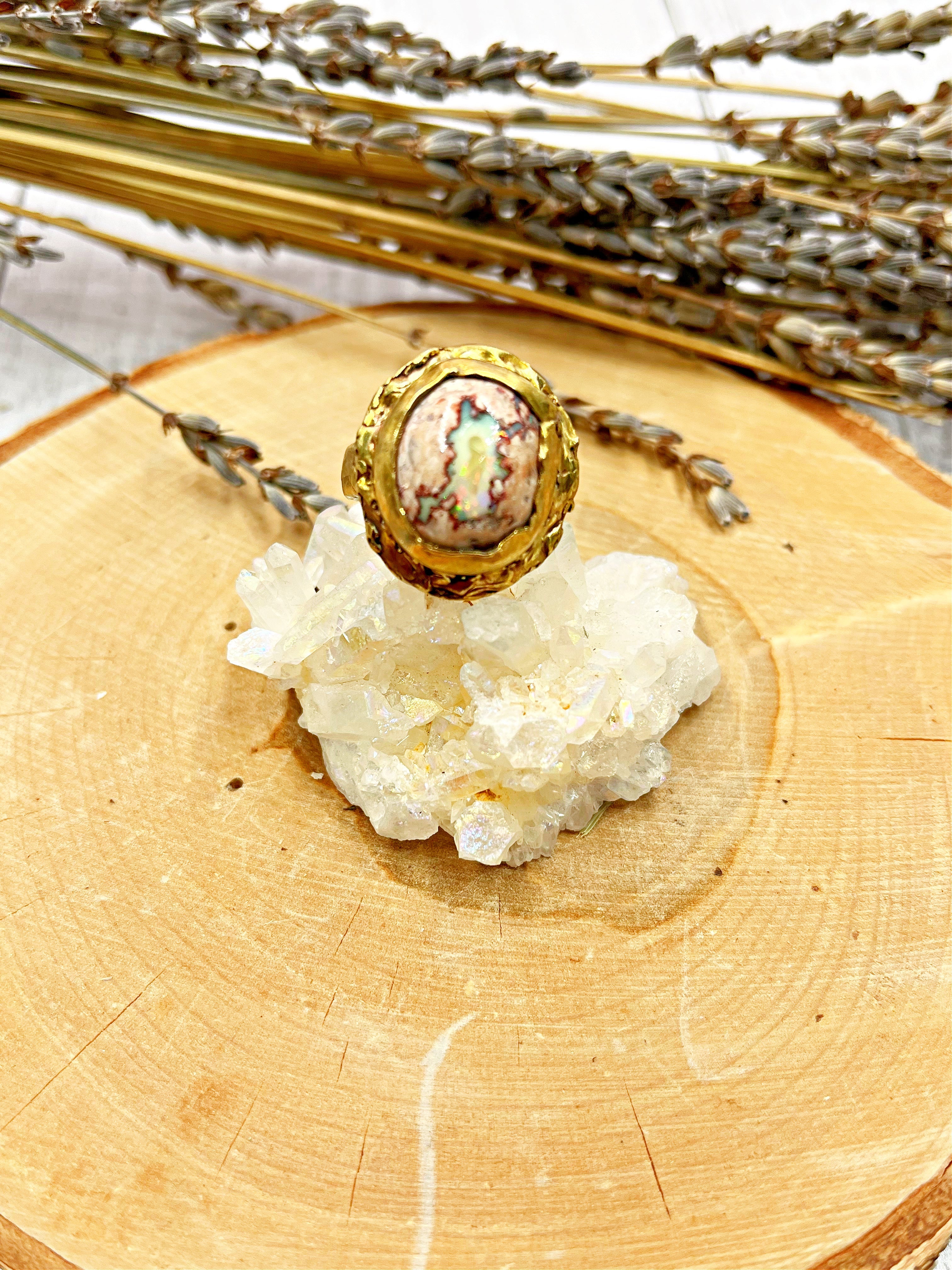 Heirloom Opal In The Matrix Ring | Earth Sage Jewelry