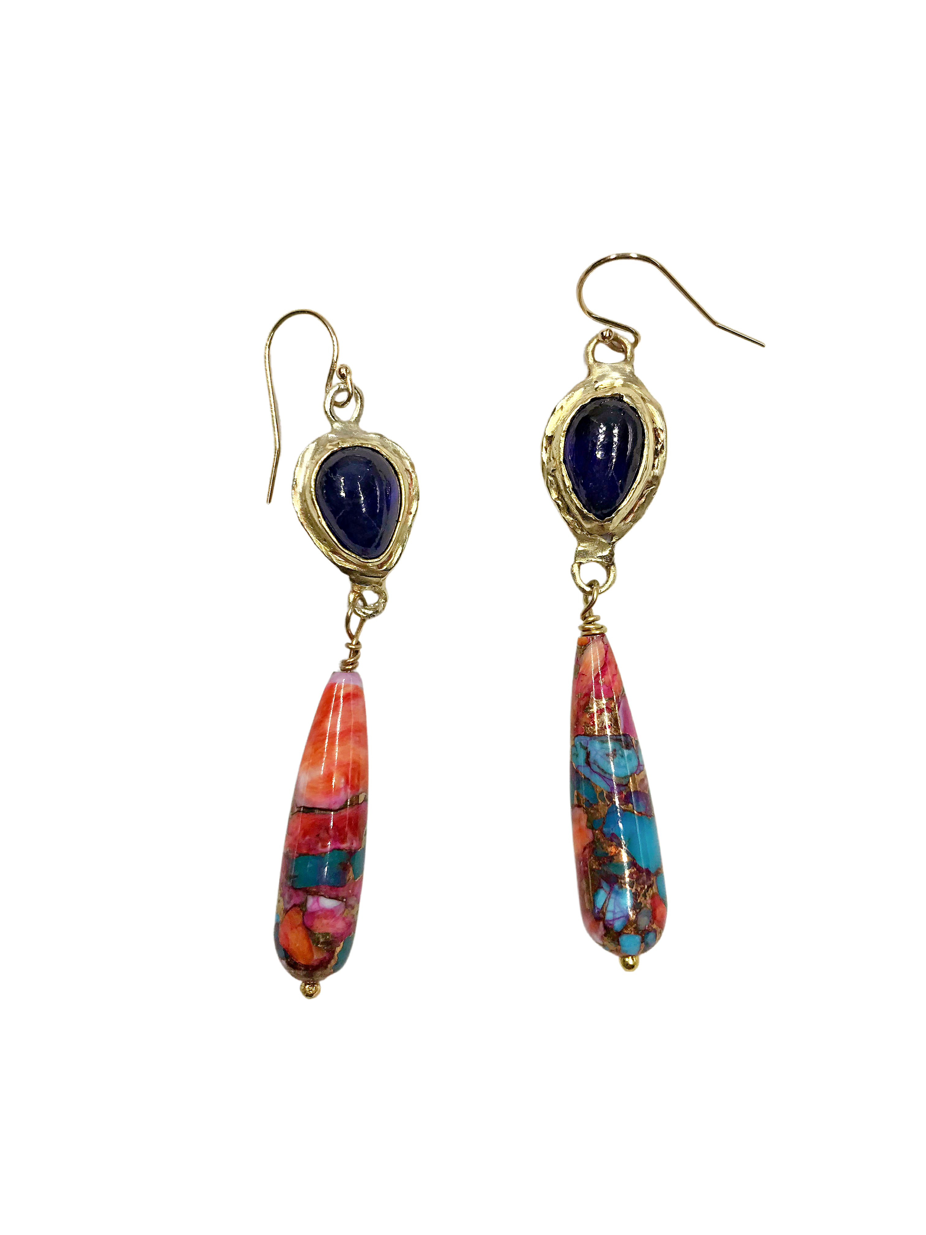 Blur Sapphire and Spiney Oyster earrings | Earth Sage Jewelry