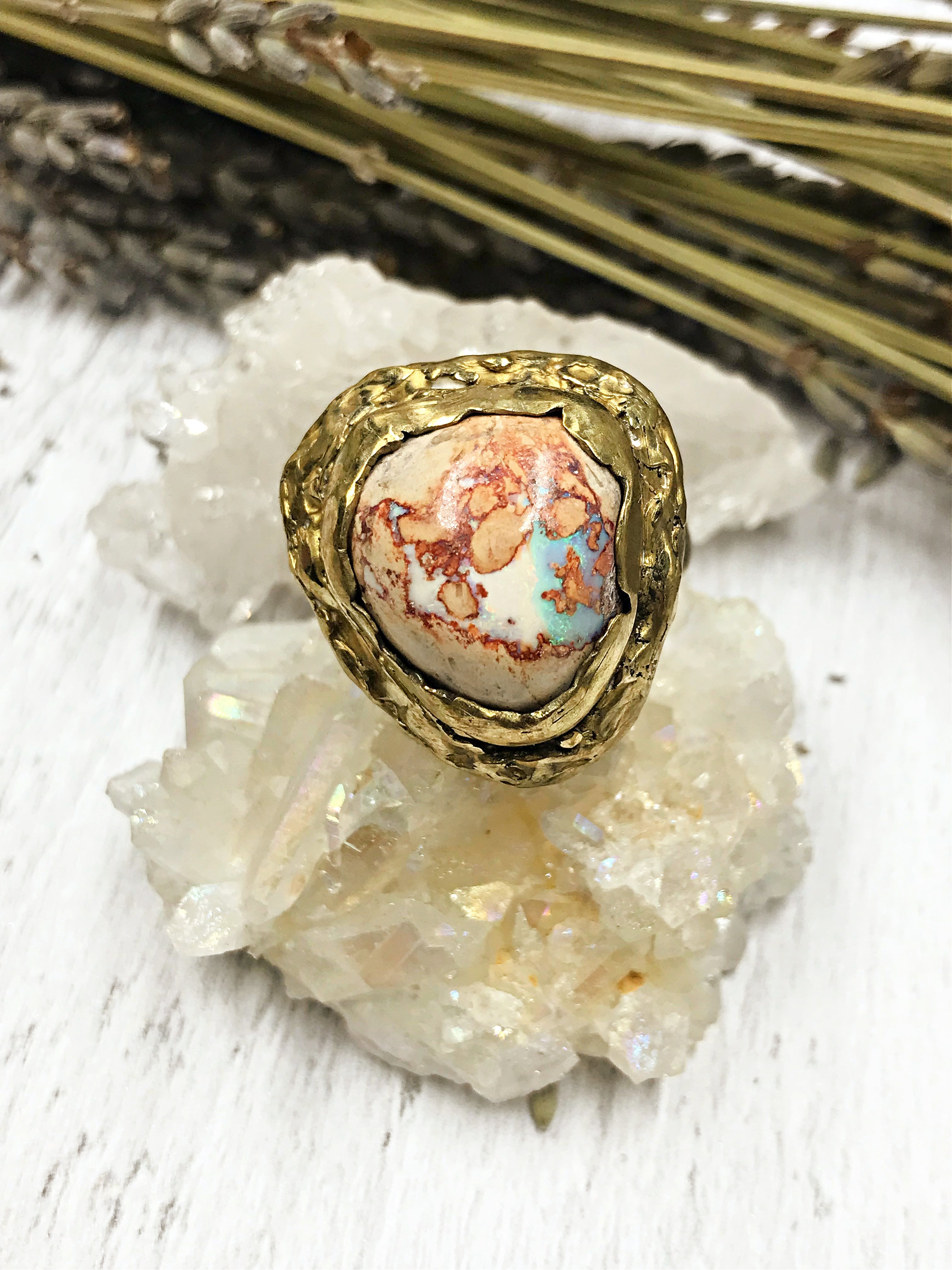 Opal in the Matrix ring | Earth Sage Jewelry