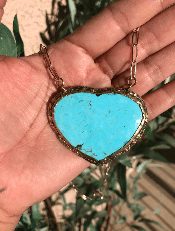 Heart shaped turquoise pendant on sale
